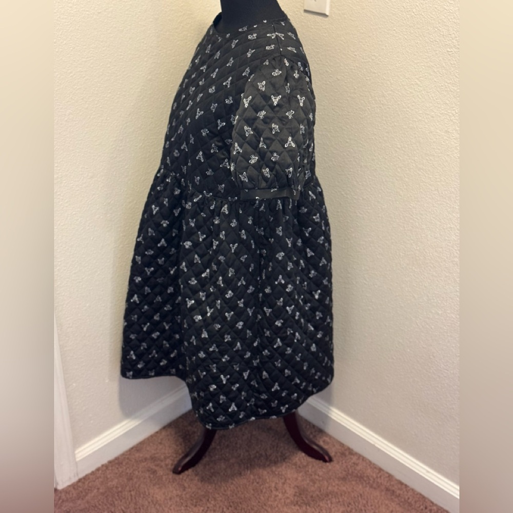 2 FOR $25Be Free Black Quilted Deer Print Dress Fit Flare Baby DollPuff Sleeve L - Picture 3 of 9